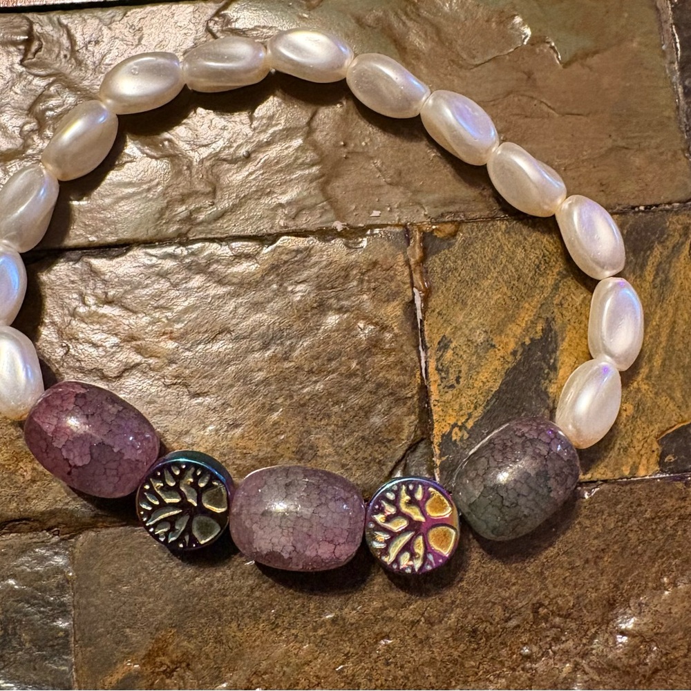 Chic Multicolor Bead and Pearl Bracelet